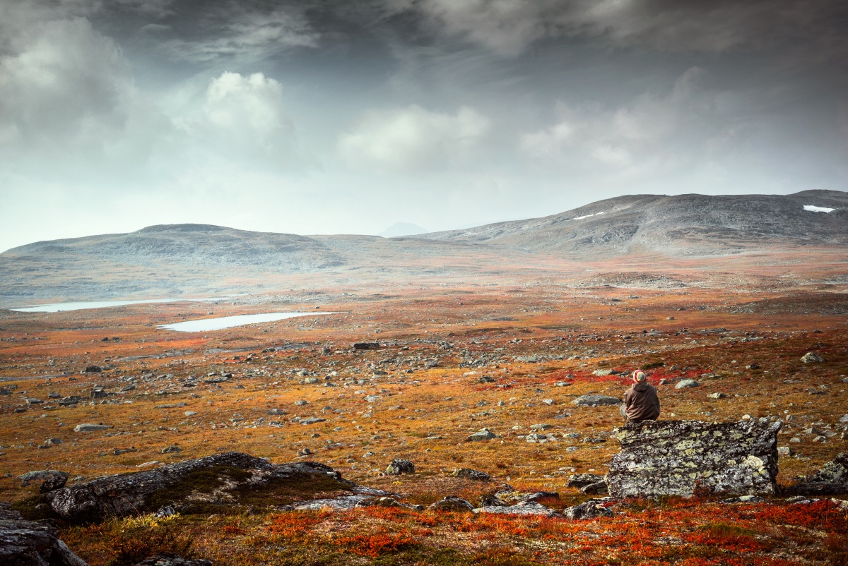 Colorfull autumn landscape of Kilpisjärvi in Finland.