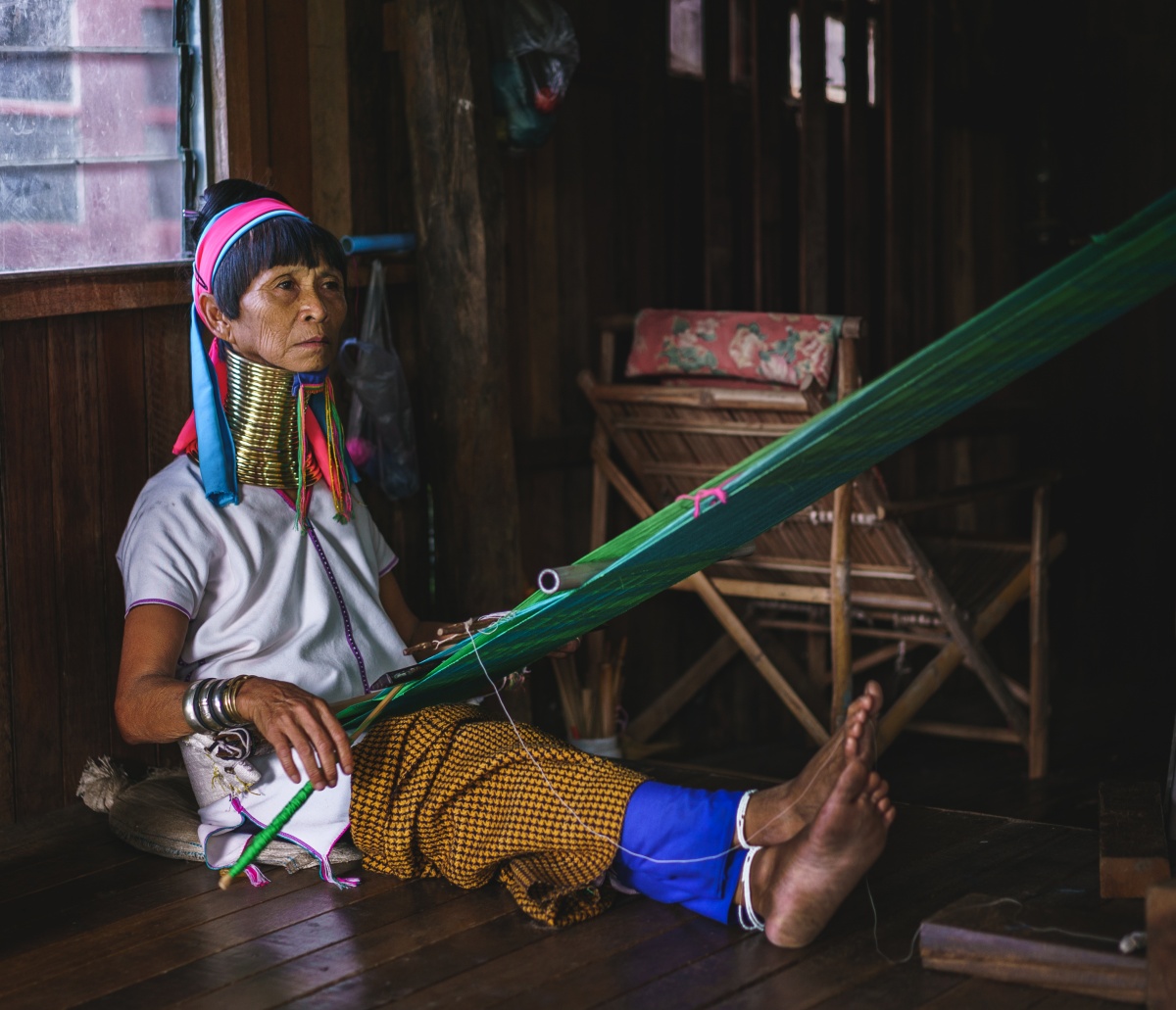 Photo of long neck Kayan tribal woman in Inle lake, Myanmar