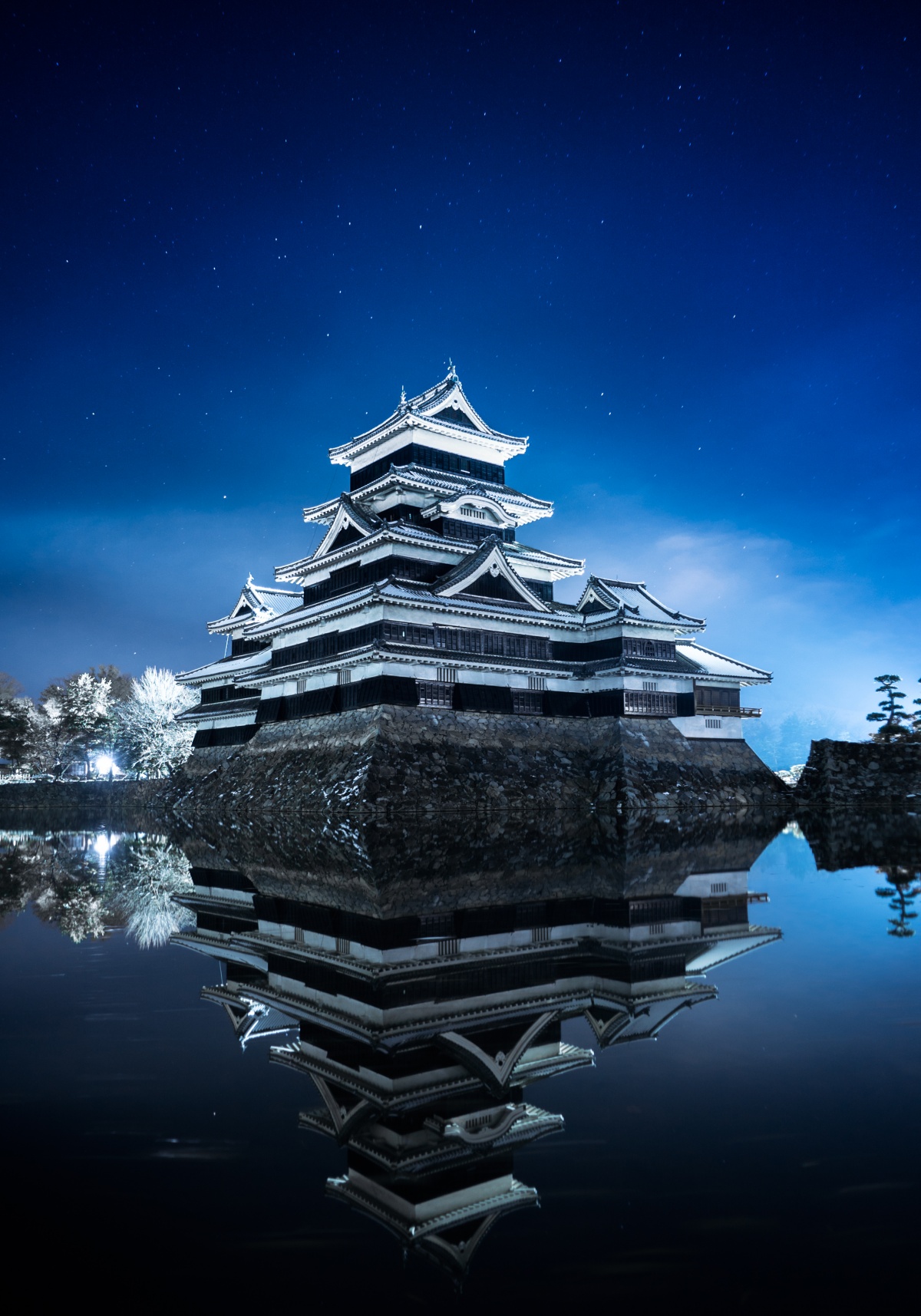 Nightshot of Matsumoto Castle in Japan