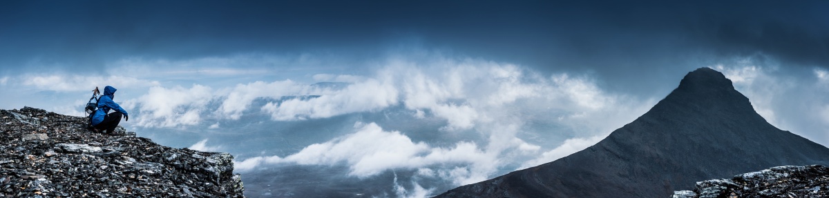 Beautiful panorama from top of the mountain near the edge