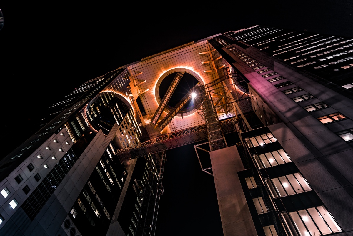 Photo of Umeda Sky Building in Osaka, Japan by night